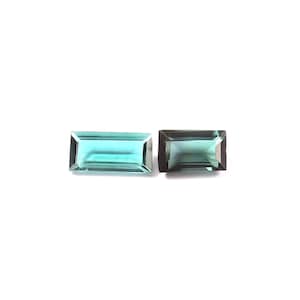 Natural Blue Tourmaline, Faceted Tourmaline Baguette, Blue Tourmaline Baguette, 7x3-6x3 MM, Natural Gemstone, Loose Gemstone