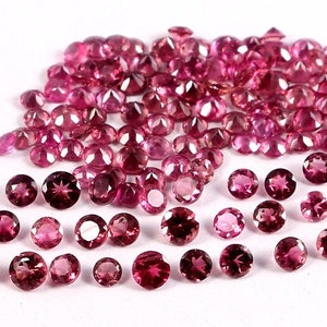 Natural Pink Tourmaline Gemstone: 2.5 MM Faceted Round Cut