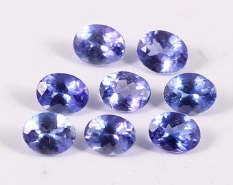Natürliche Tansanit facettierte ovale Steine: 5 x 4 mm, 8 Stück Lot