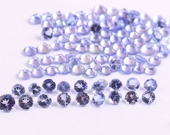 Faceted Round Tanzanite Gemstones: 3-4mm Loose Stones