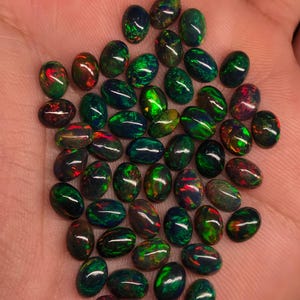 Natural Ethiopian Black Opal Cabochon Lot: Welo Opal Jewelry Making