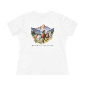 Horses Running Graphic Tee: Organic Cotton Equestrian Shirt, Horse Lover T-Shirt