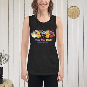 Flower Power - Peace Love Ducks - Ladies’ Muscle Tank