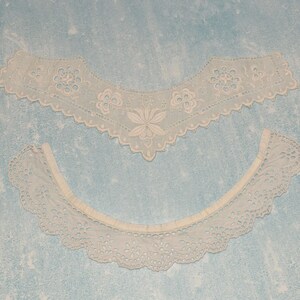 Collares victorianos con bordado inglés: accesorios antiguos de algodón cosidos a mano