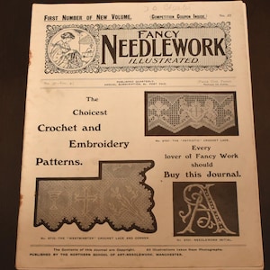1916 Fancy Needlework Magazine: WW1 Era Crochet & Embroidery Patterns