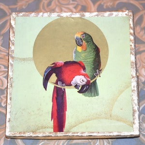 Pañuelos antiguos en caja - Hermosos pañuelos sedosos de trío decorativo sin usar de los años 20