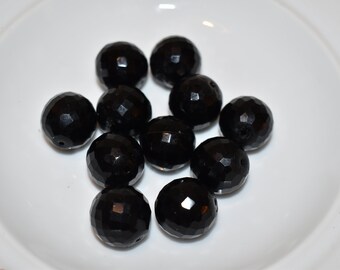 Antique French Jet Beads: Victorian Faceted Glass Collection