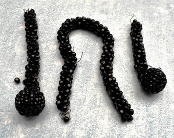 Victorian French Jet Bead Cords: Dressmaking Embellishment