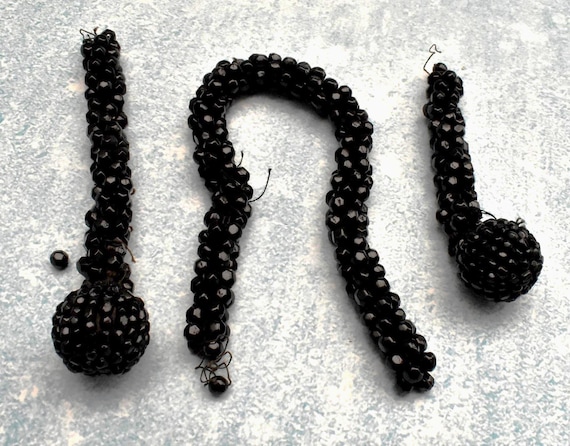 Victorian French Jet Bead Cords: Dressmaking Embellishment