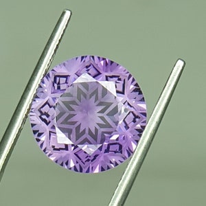 6.84 Karat Atemberaubender Amethyst | Fancy Flow Cut | Unbeheizt Runde Fancy Flower Cut | Ring | Anhänger | armband herstellung | Februar Geburtsstein