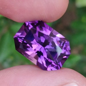 10.88 carats Natural Amethyst | Unheated | Fancy Emerald Cut for Ring & Jewelry making | February Birthstone | Brazilian Amethyst