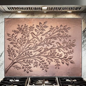 Paraschizzi da cucina in rame fatto a mano - Decorazione da parete in piastrelle di rame per casa e cucina rustiche