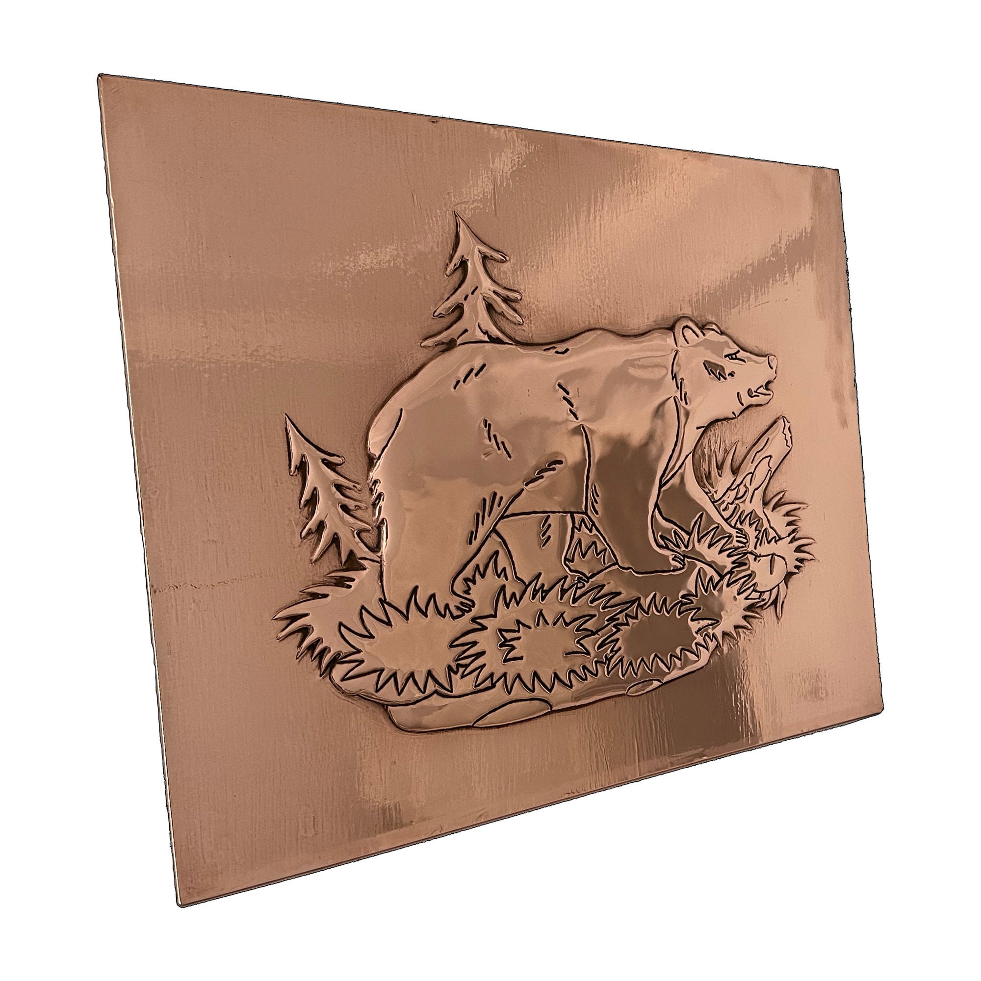 Copper Bear, Rustic Metal Wall Art, Metal Bear Copper Home Decoration