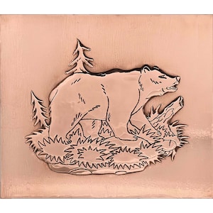 Copper Bear, Rustic Metal Wall Art, Metal Bear Copper Home Decoration, Copper Bear Art