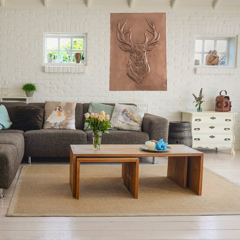 Copper Deer Animal Metal Wall Art Wall Decor Copper Wall Tile Fireplace