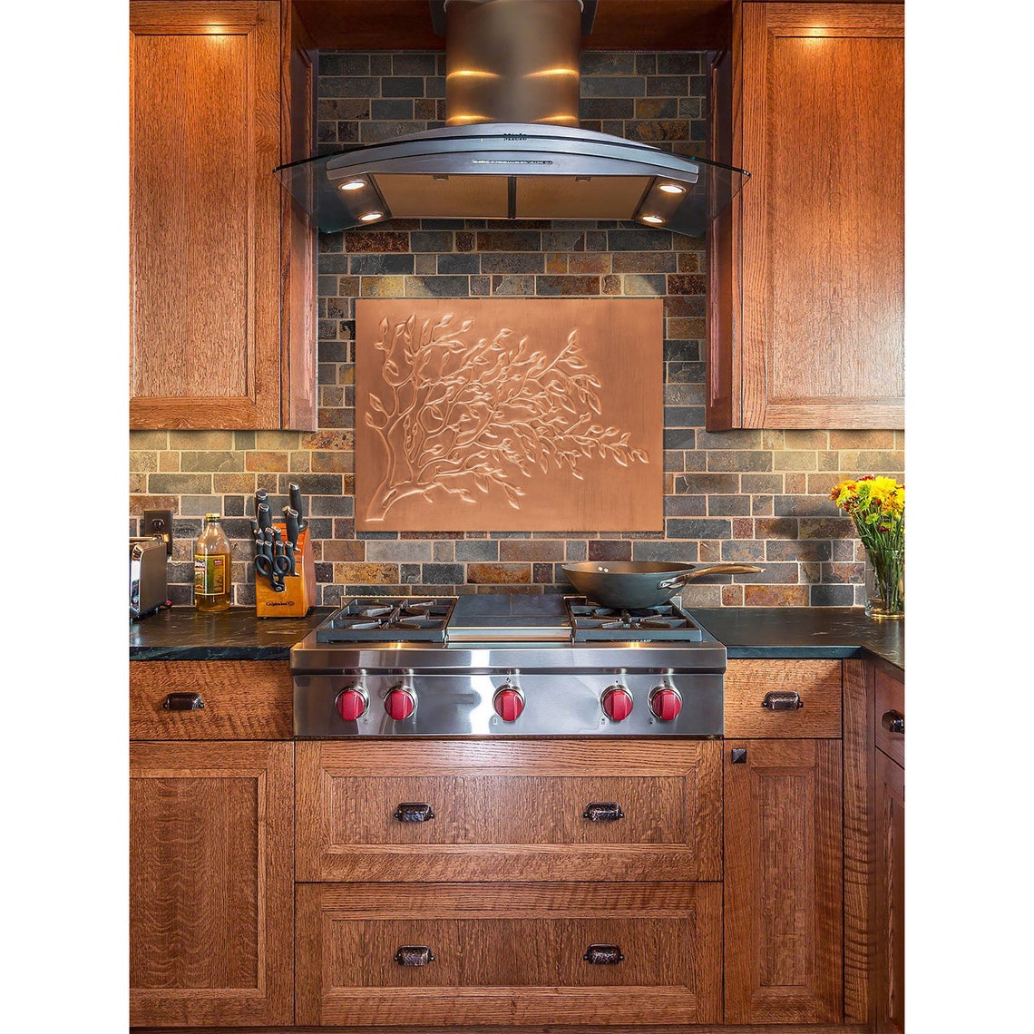 Kitchen Copper Backsplash Handmade Copper Tile Indoor and Outdoor Wall
