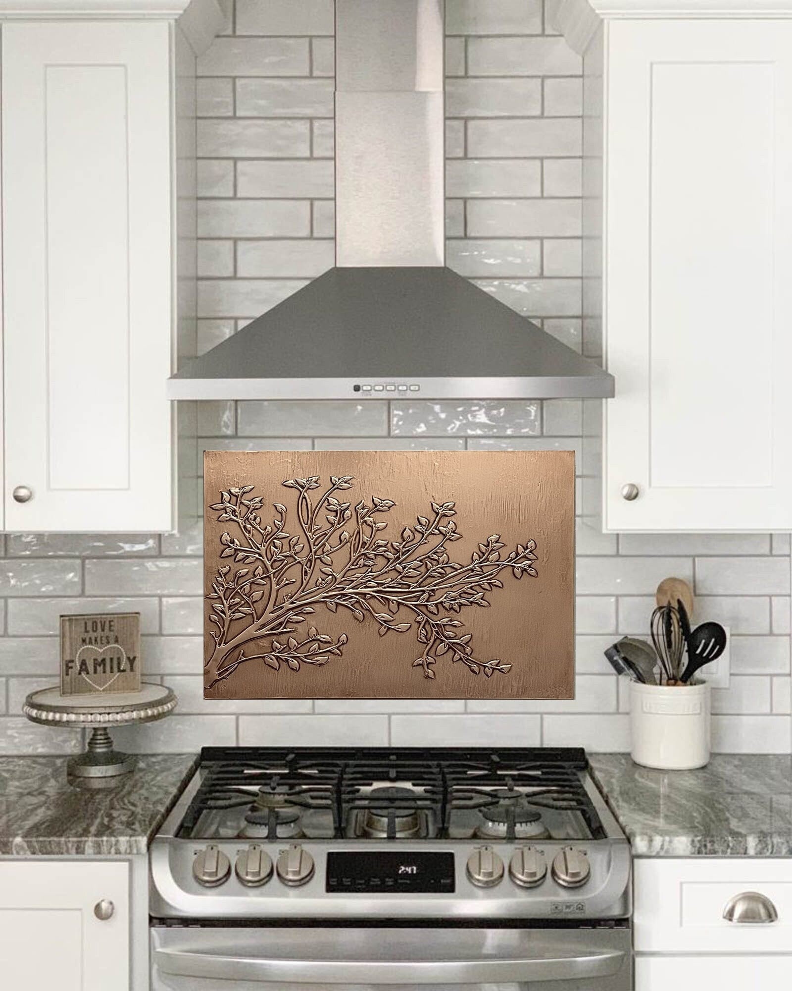 Wall Art Copper Tree Kitchen Copper Backsplash Handmade Copper Tile ...
