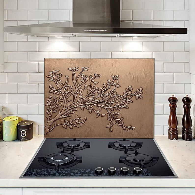 Wall Art Copper Tree Kitchen Copper Backsplash Handmade Copper Tile ...