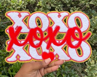 xoxo love chenille patch + iron patch + diy valentines day