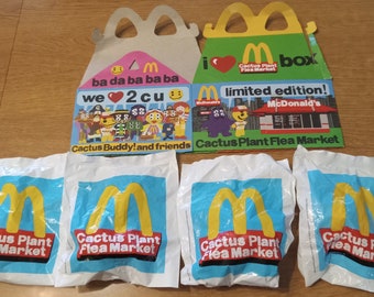 MONSTER UPDATE/Read About It! SALE! Rare and Vintage McDonalds Adult Happy Meal Cactus Plant Flea Market Complete Set + Much More!