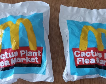 SALE! RARE and Vintage 2 McDonalds Adult Happy Meal Cactus Plant Flea Market Toys Grimace and Cactus Buddy
