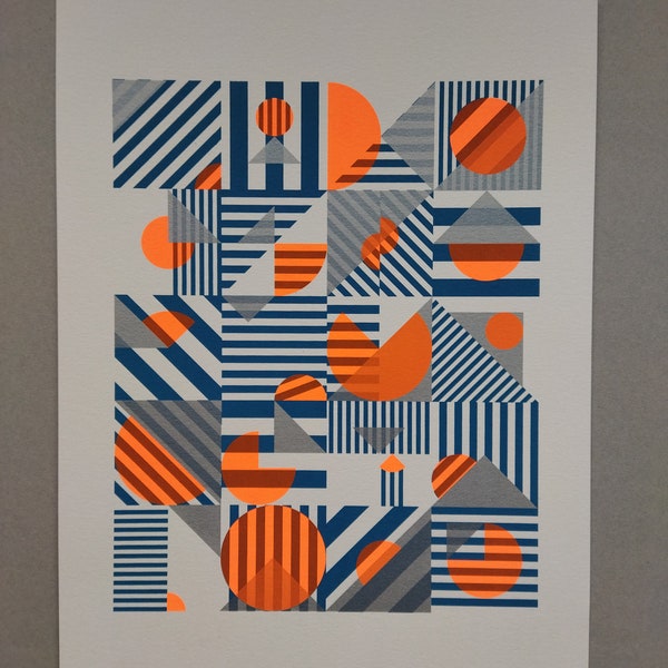 Serigrafias de edição limitada com padrões geométricos
