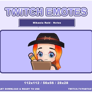 Mikaela Reid Notes Emote | Dead by Daylight Emotes Twitch | Twitch, Discord, YouTube, Stream Emote | Dead by Daylight Mikaela Reid Emote