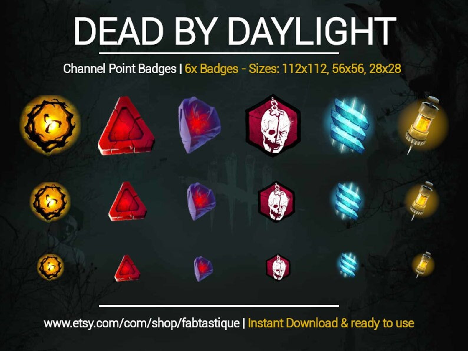 Dead by Daylight Channel Point Badges Twitch DBD Twitch Badges Discord, Youtube, Twitch, Stream