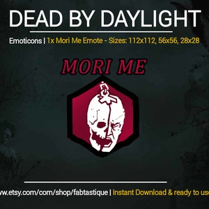 1x Mori Me Emote Twitch | Emoticonos DBD para Twitch, Discord, YouTube | Emoticonos de Dead by Daylight