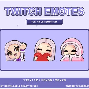 Dead by Daylight Yun-Jin Lee Emotes | DBD Yun-Jin Emote Set for Twitch | Twitch, YouTube, Discord, Stream Emotes | Chibi Girl