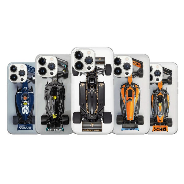 Coque de téléphone de course F1 Formula F1 Cover pour iPhone 15 14 13 12 Pro 11 XR SE, Samsung S23 S22 A73 A53 A13 A14 S21 Fe S20, Pixel 8 7 6A