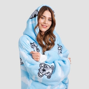 Koala Oversized Fleece Hoodie - Warm Winter Sweatshirt For Women Men & Kids - One Size Fits All - Christmas Gift Ideas