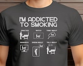 Funny BBQ Gift T-Shirt, I'm Addicted To Smoking, Gift For Men, Gift For Dad, Grilling Shirt Gift, Personalization Optional