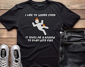 Funny BBQ Gift T-Shirt, I Like To Smoke Food It Gives Me A Reason To Play With Fire, Gift For Men, Gift For Dad, Personalization Optional