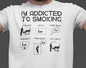 Personalized Funny BBQ Gift T-Shirt, [NAME]'s Addicted To Smoking, Gift For Men, Gift For Dad