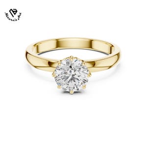 1.00 Carat Lab Grown Diamond Engagement Ring: 14K Gold Solitaire