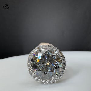 10ct lab grown Diamond engagement Ring, Statement Cocktail Ring, 14K White Gold, Glamorous Engagement or Luxury Gift, Nature’s Art ring