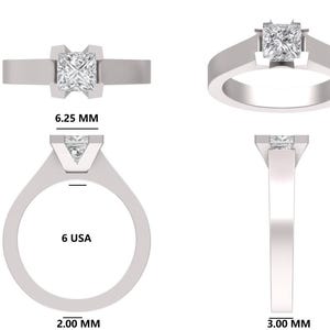 Custom Lab Grown Diamond Ring: Princess Cut, Solid Gold, IGI Certified