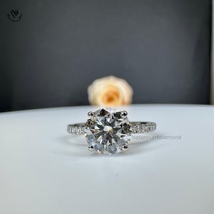 1.00 carat E VVS2 Round cut Lab Grown Diamond Engagement Ring IGI certified lab diamond ring Diamond Wedding Ring for Her proposal ring