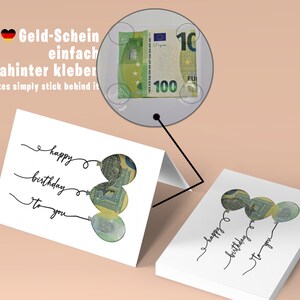 Schöne Karte zum Geburtstag Geld Geschenk Jahre Karte Geburtstagskarte Geld-Geschenk kleines Geschenk Jahre Geburtstag DIN A6 Bild 3