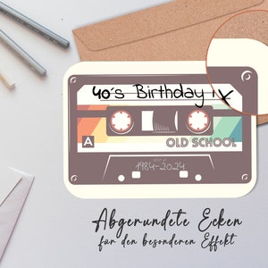 Carte rétro pour le 40e anniversaire - cassette - carte de vœux pour l'année 1984 - carte spéciale cadeau 40 ans - anniversaire homme femme - DIN A6 image 3