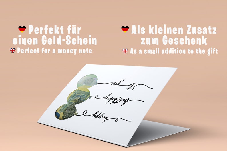 Schöne Karte zum Geburtstag Geld Geschenk Jahre Karte Geburtstagskarte Geld-Geschenk kleines Geschenk Jahre Geburtstag DIN A6 Bild 4