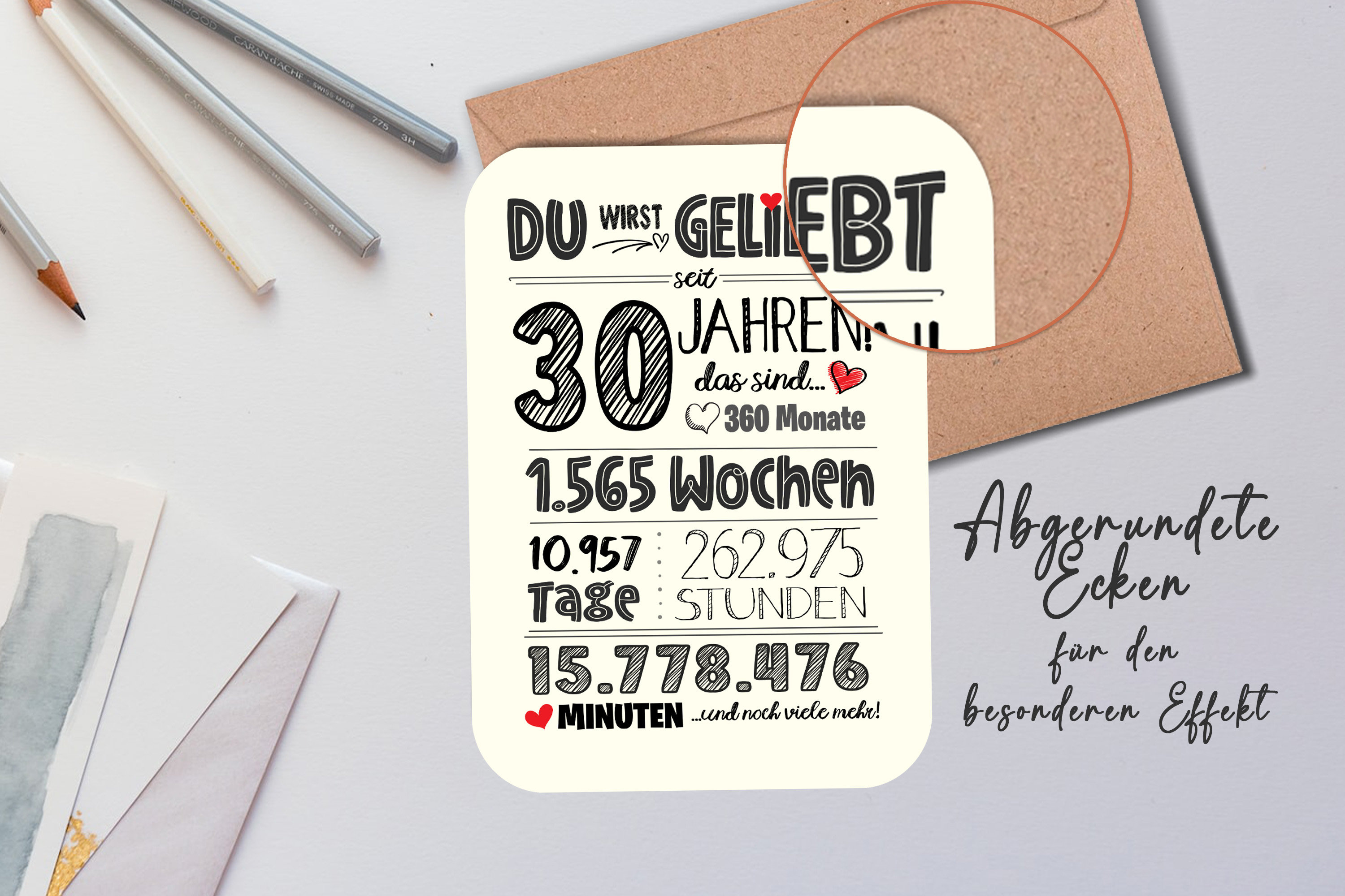 Süße Karte zum 30. Geburtstag Karte zum Geburtstag Freund Freundin