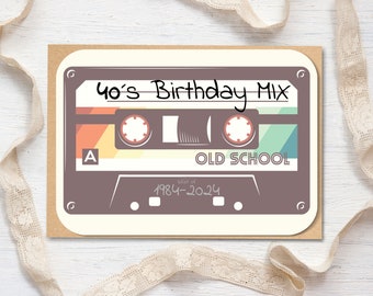 Retro card for the 40th birthday - cassette - greeting card for the year 1984 - special card 40 years gift - anniversary man woman - DIN A6