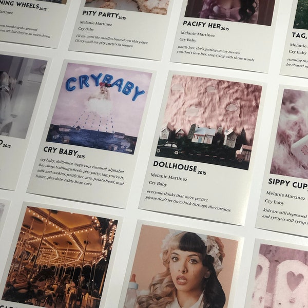 Digital Download: Melanie Martinez Cry Baby Inspired Wall Posters - 17 4x6inch Posters