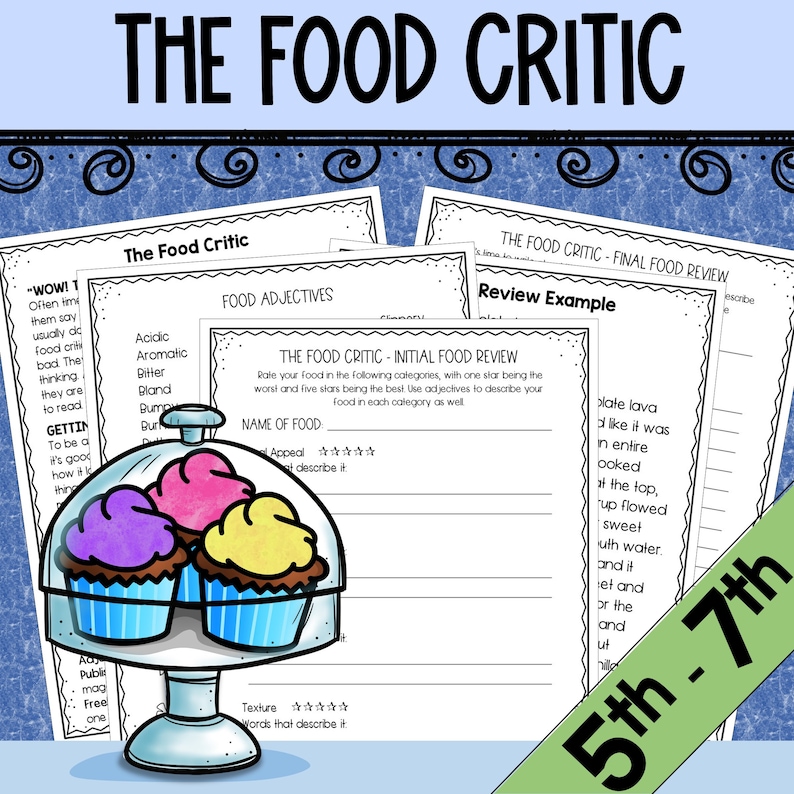 Write Like a Critic, Food Science Classroom Activity for Kids, Cooking ...