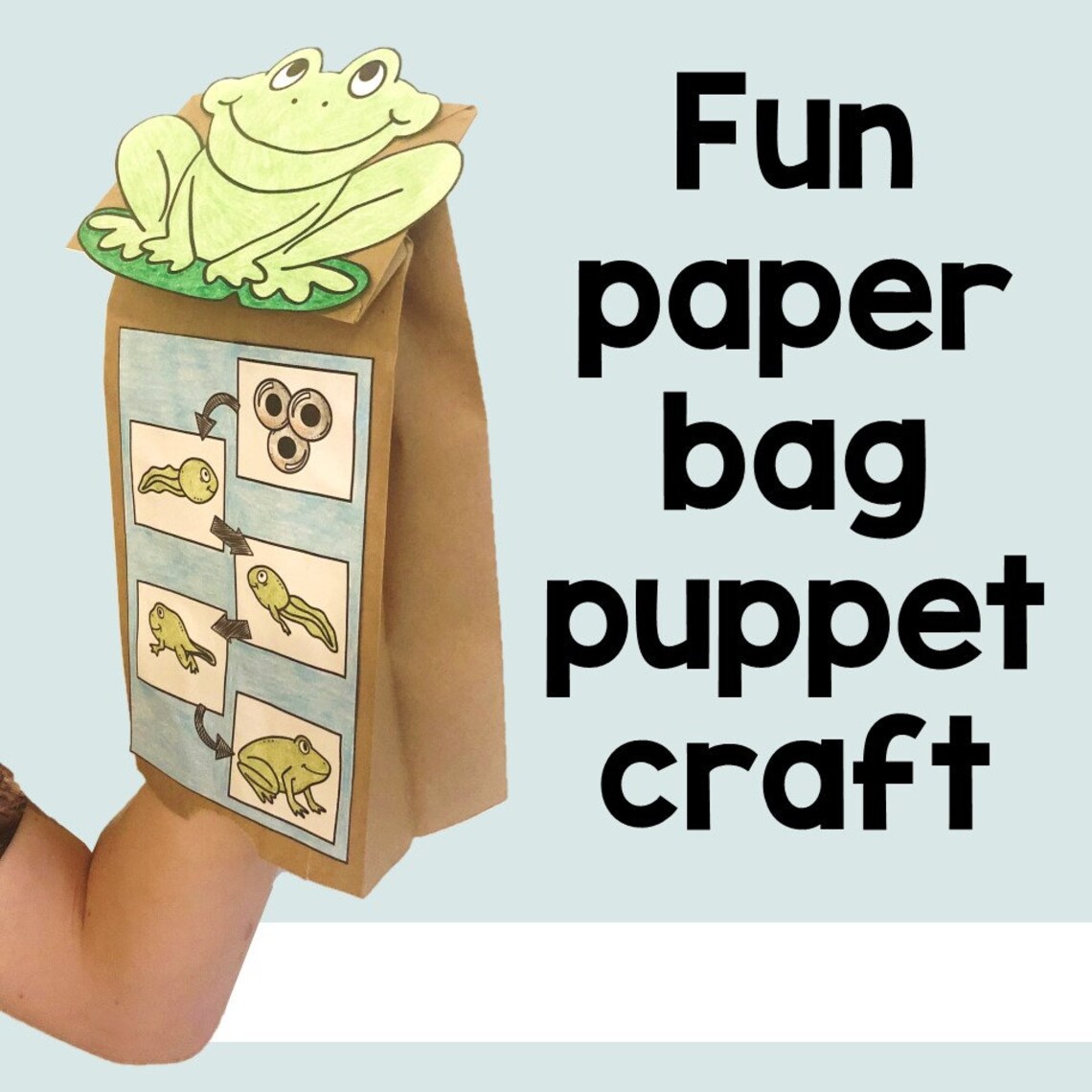 Life Cycle of a Frog Paper Bag Puppet | Science Craft Activity for Kids ...