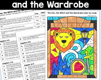 The Lion, the Witch and the Wardrobe Color by Number Reading Activity, The Chronicles of Narnia