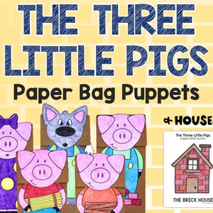 Les trois petits cochons | Marionnettes en sac en papier | Activité en classe de bricolage pour raconter une histoire