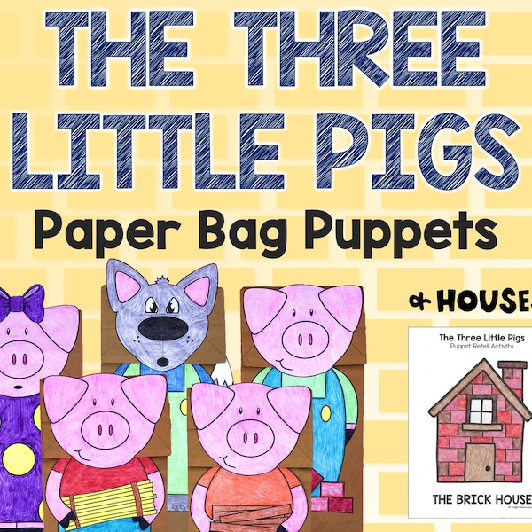 The Three Little Pigs | Paper Bag Puppets | Story Retell Craft  Classroom Activity